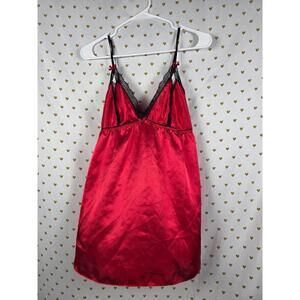 Vintage Jonquil red satin babydoll dress lingerie xl nightie
